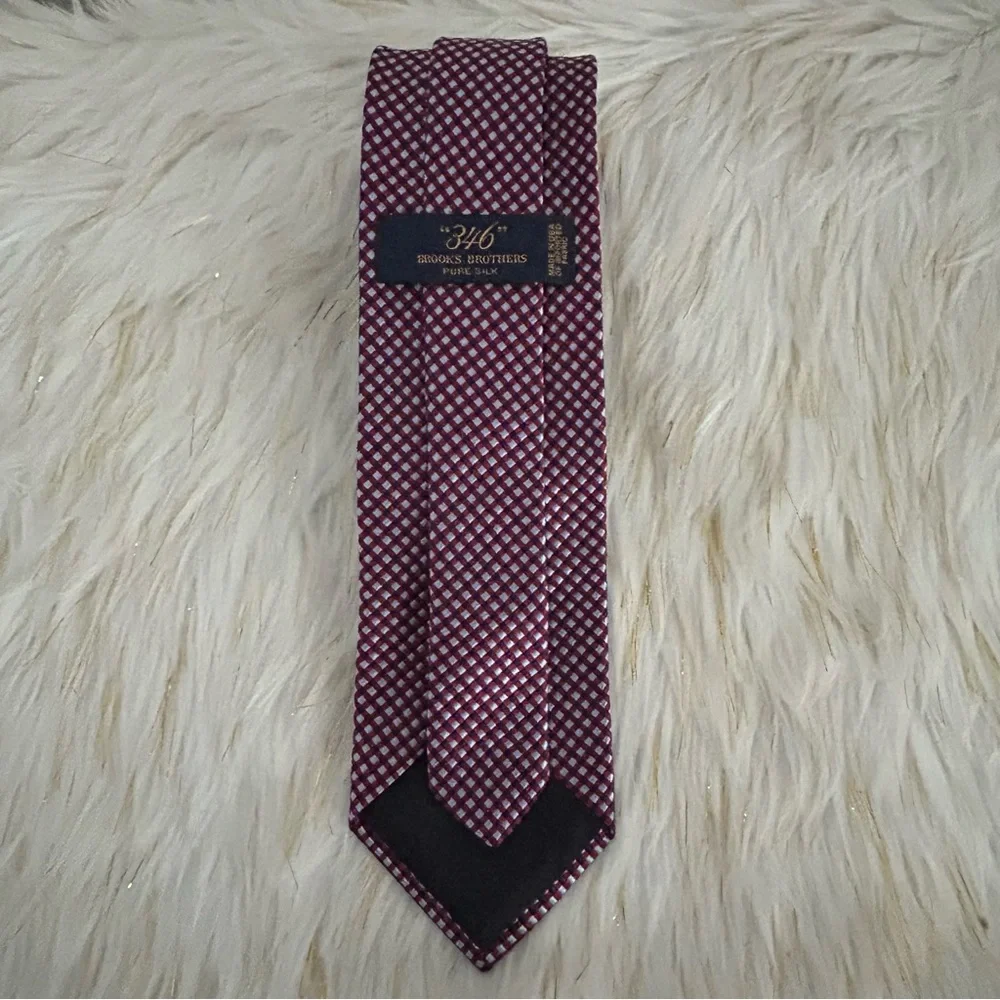 New Brooks Brothers Checkered Silk Tie